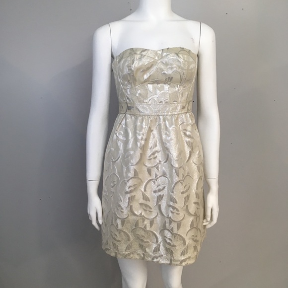 NEW American Eagle Dress Strapless Short Paisley Shimmer - Picture 1 of 5